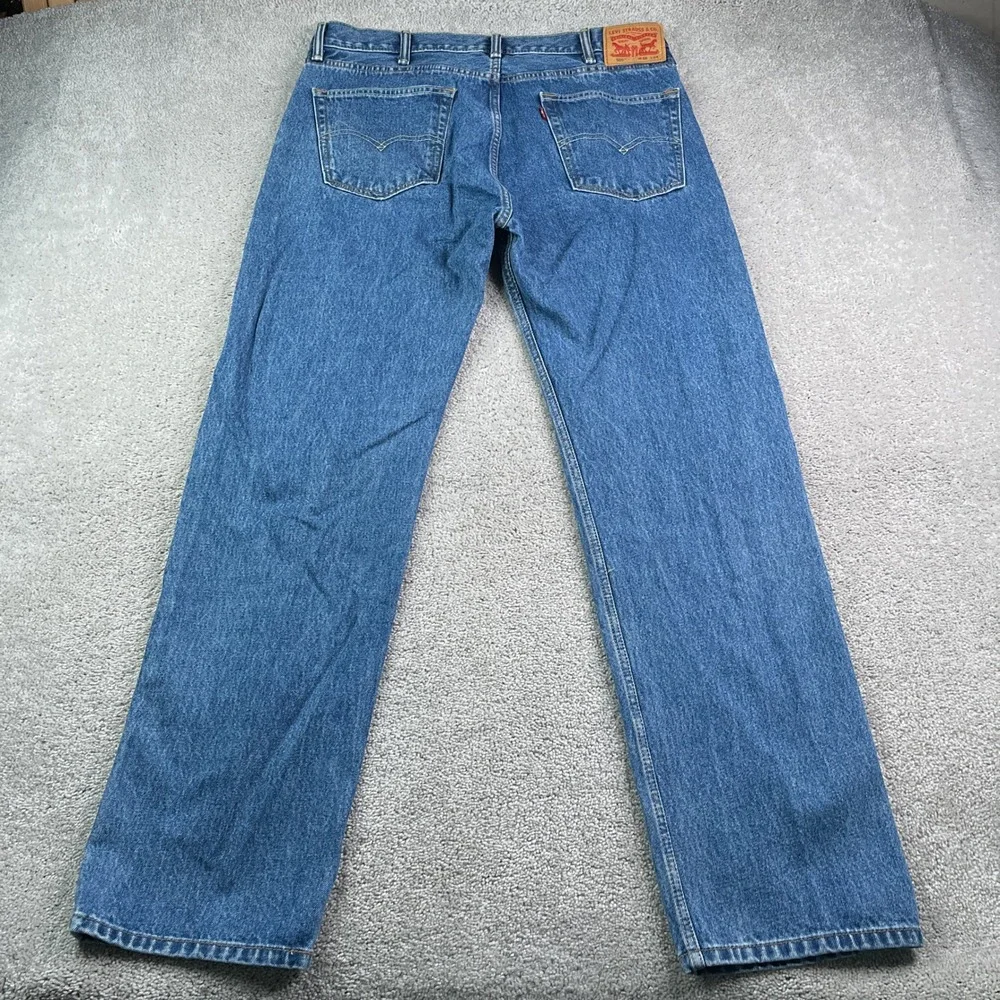 Levis 505 Jeans Mens 38x34 Blue Regular Fit Straight Leg Denim Classic Everyday